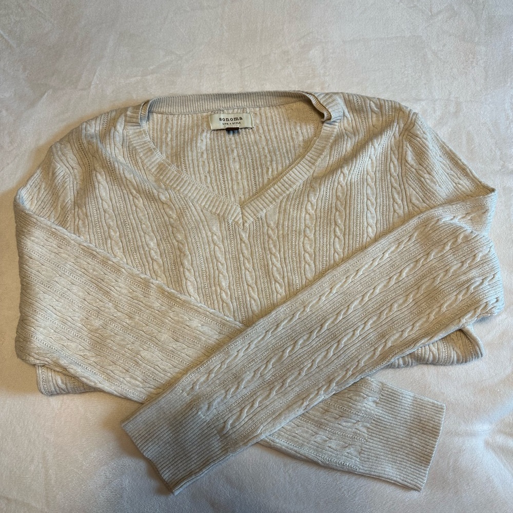 Sonoma Cream Sweater SIZE XL - Picture 6 of 10